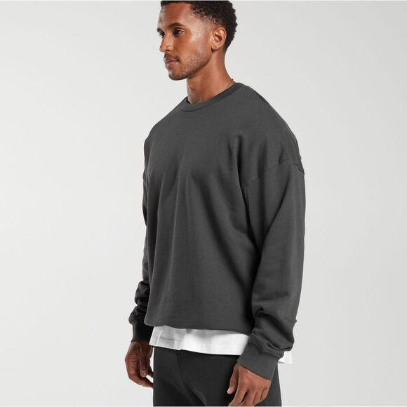 Gymshark Rest Day Essential Crew Size M Onyx Grey NWT in Packaging - Picture 3 of 8